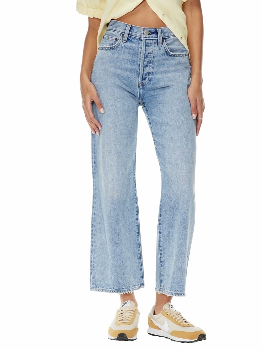 Aritzia Denim Forum Farrah High-Rise Wide Leg Jeans Light Blue Sz 25